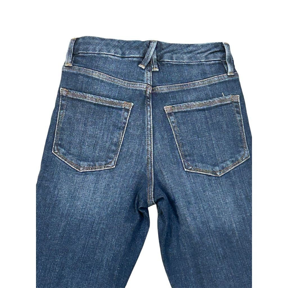 Good American Skinny Jeans Women Size 0 Dark Blue Distressed - Picture 8 of 9
